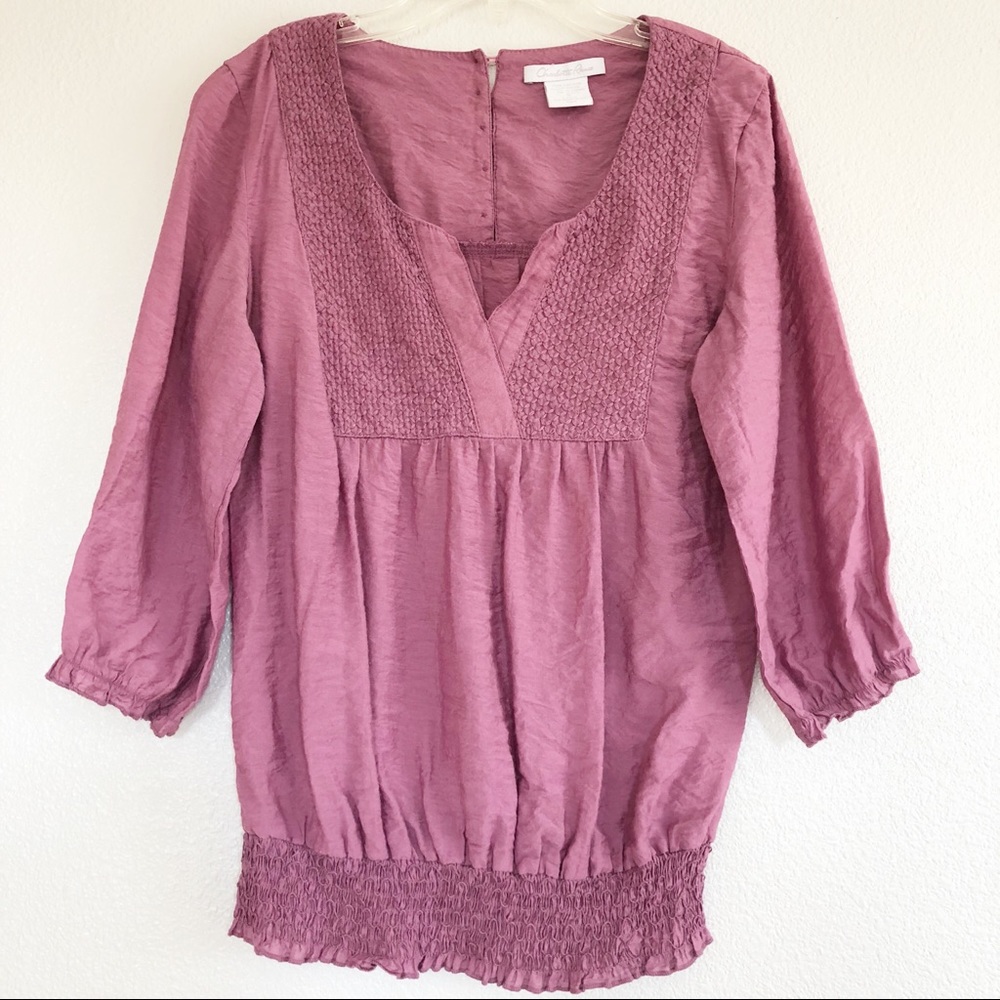 Charlotte Russe Purple 3/4 Sleeve Top. Sz small.